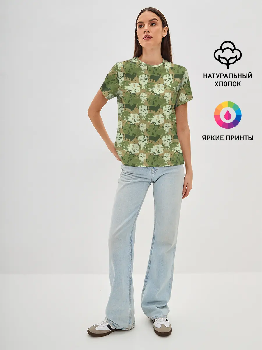 Женская базовая футболка / Силуэты Черепов