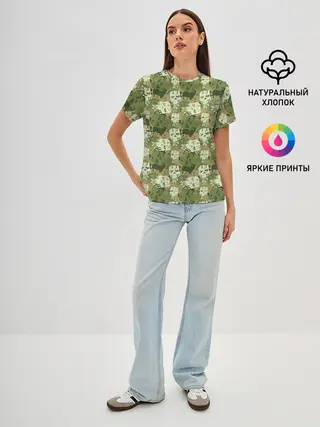 Женская базовая футболка / Силуэты Черепов