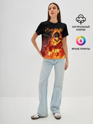 Женская базовая футболка / Юно в огне | Чёрный клевер