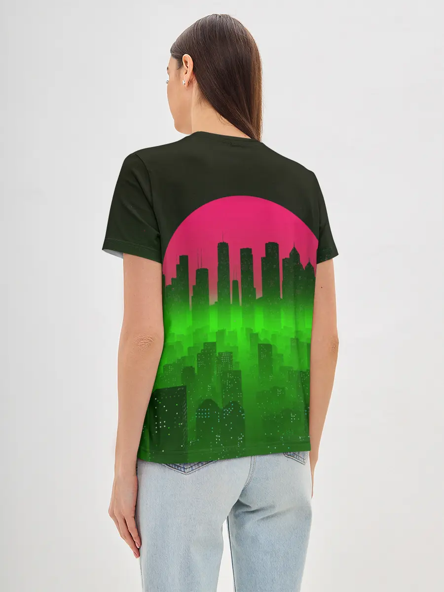 Женская базовая футболка / НЕОНОВЫЙ ГОРОД