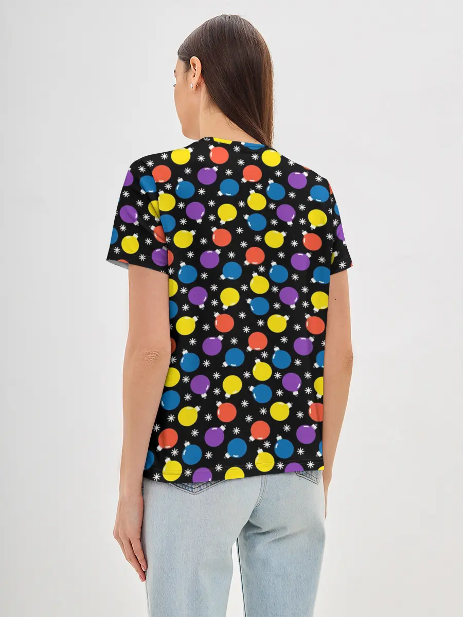 Женская базовая футболка / Новогодние Лампочки