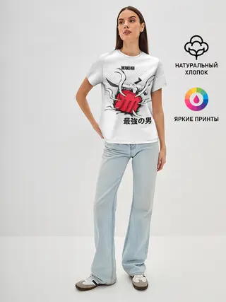 Женская базовая футболка / Удар лысого плаща One Punch-Man