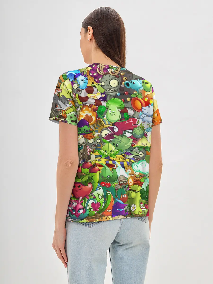 Женская базовая футболка / Plants vs Zombies