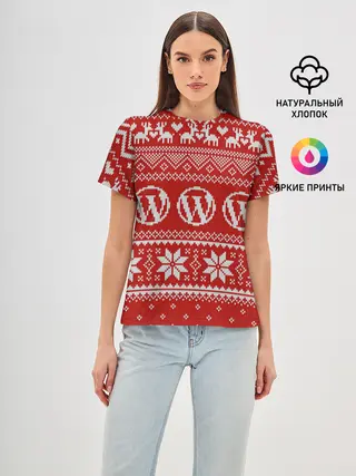 Женская базовая футболка / Вязаный рисунок
