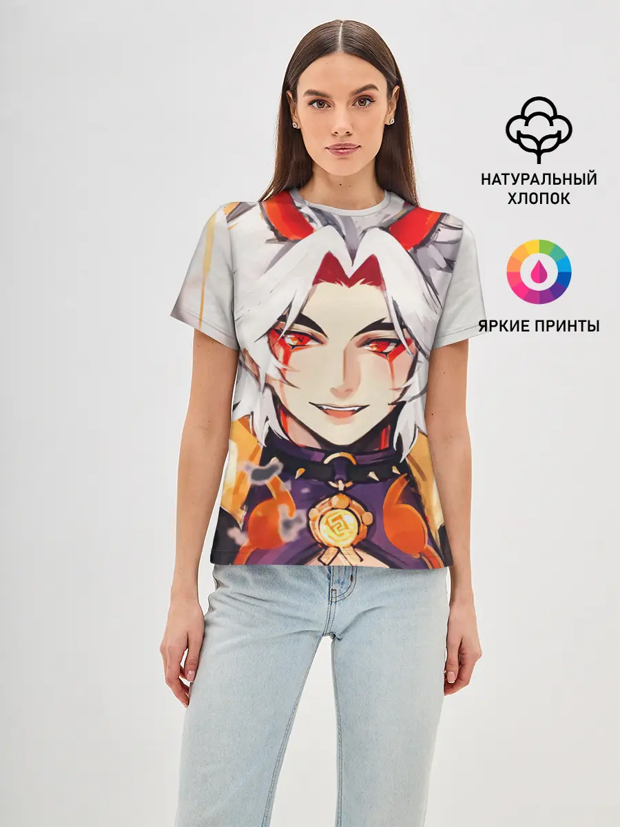 Женская базовая футболка / Arataki Itto Genshin Impact