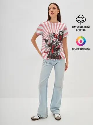 Женская базовая футболка / Убийца розового солнца