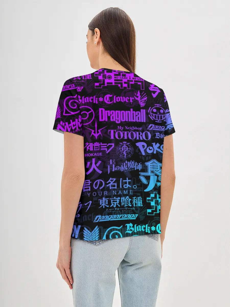 Женская базовая футболка / ЛОГОТИПЫ АНИМЕ