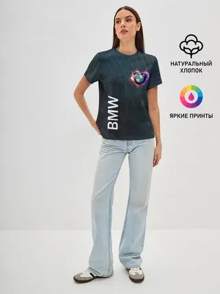 Женская базовая футболка / BMW Heart. Grooved Texture