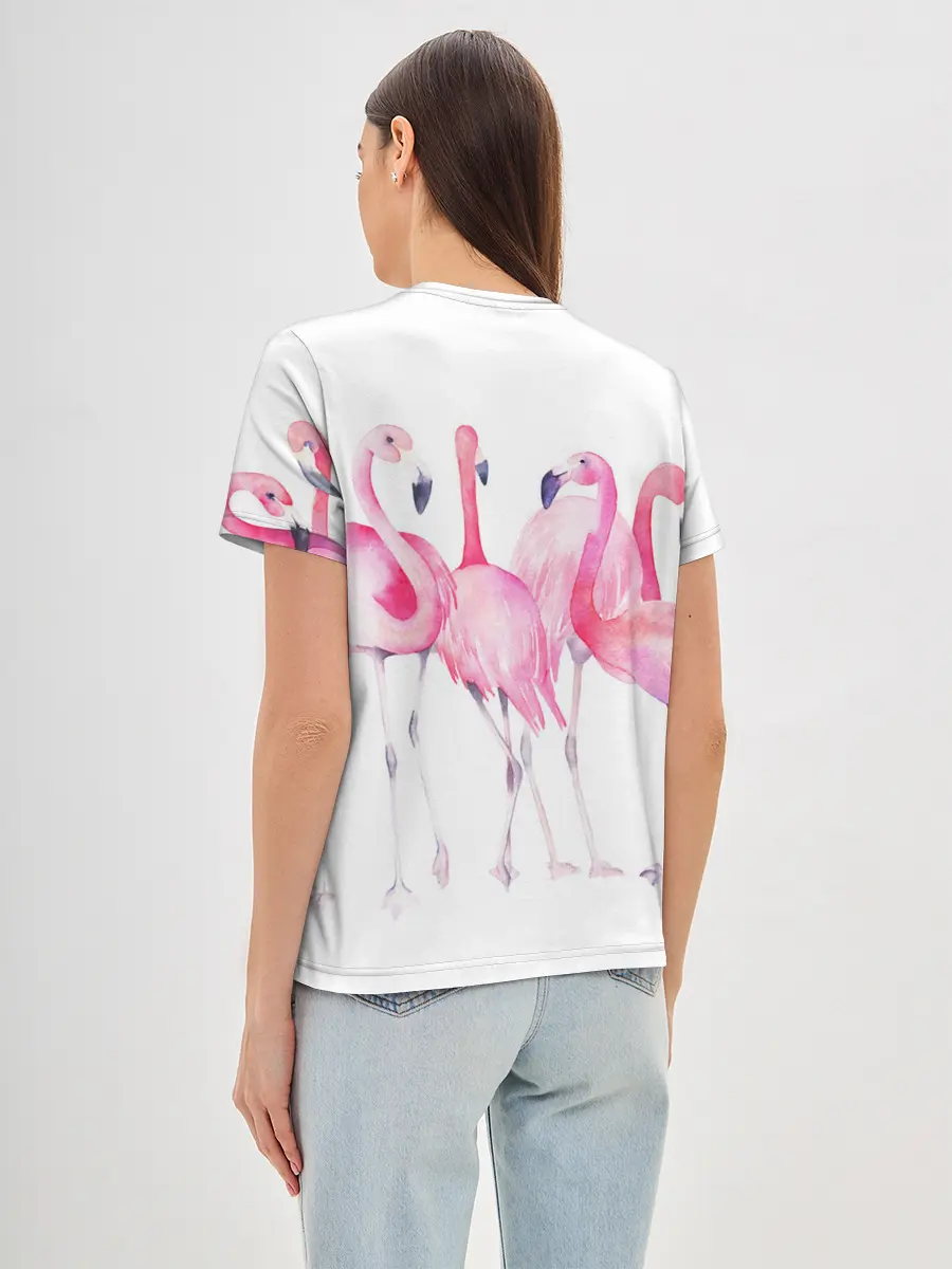 Женская базовая футболка / Фламинго