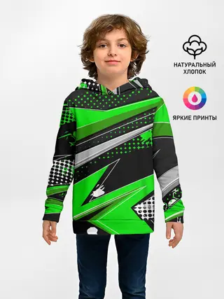 Детское худи / Зеленая краска