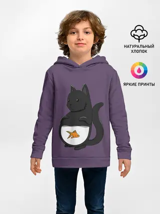 Детское худи / Довольный кот