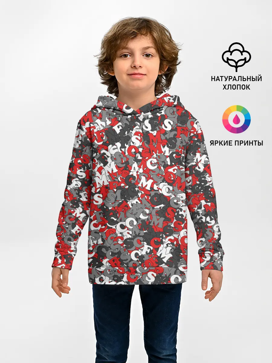 Детское худи / Камуфляж с буквами F.C.S.M