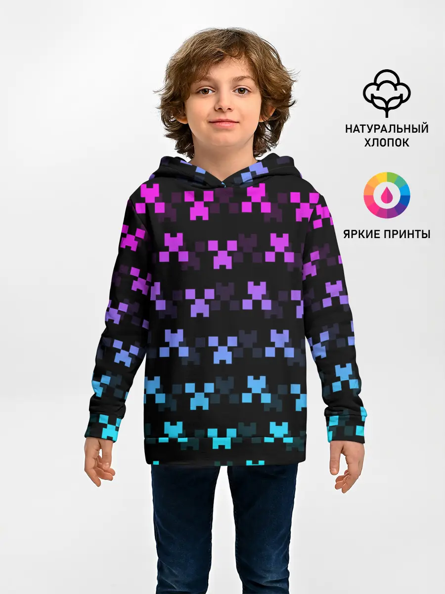 Детское худи / MINECRAFT CREEPER NEON