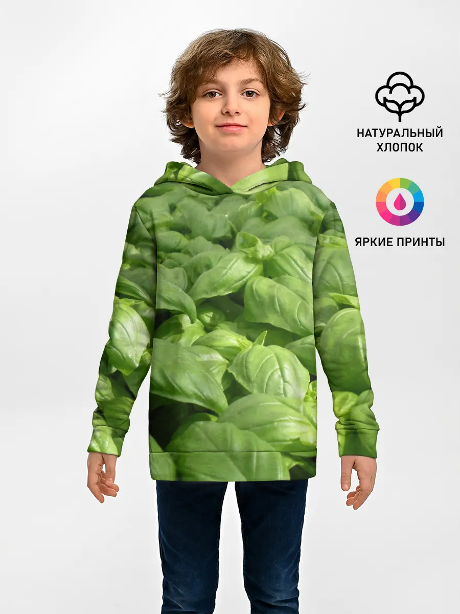 Детское худи / Неоновый базилик