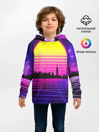 Детское худи / ГОРОД В НЕОНЕ