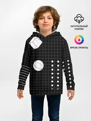 Детское худи / Черно-белые фигуры 3D