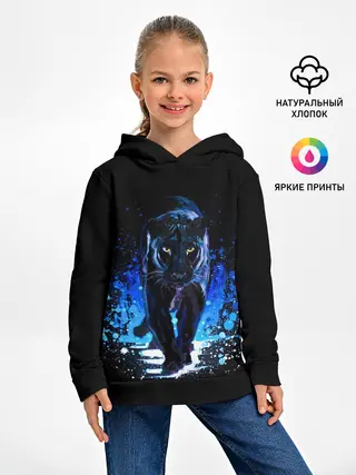 Детское худи / Черная пантера пятна краски