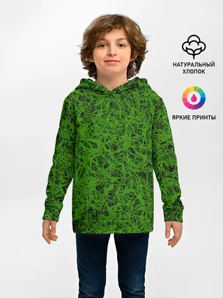 Детское худи / зелёный паттерн