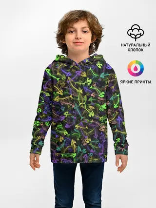 Детское худи / Neon Fish Bone