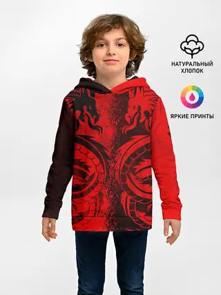 Детское худи / BLACK RED DRAGONS TATOO
