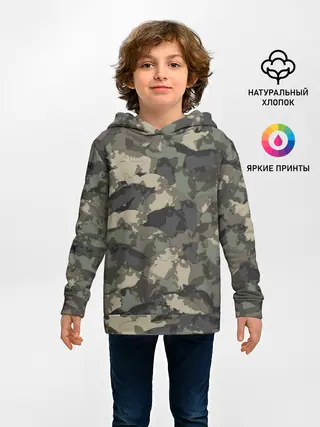 Детское худи / Камуфляж с толстыми котами