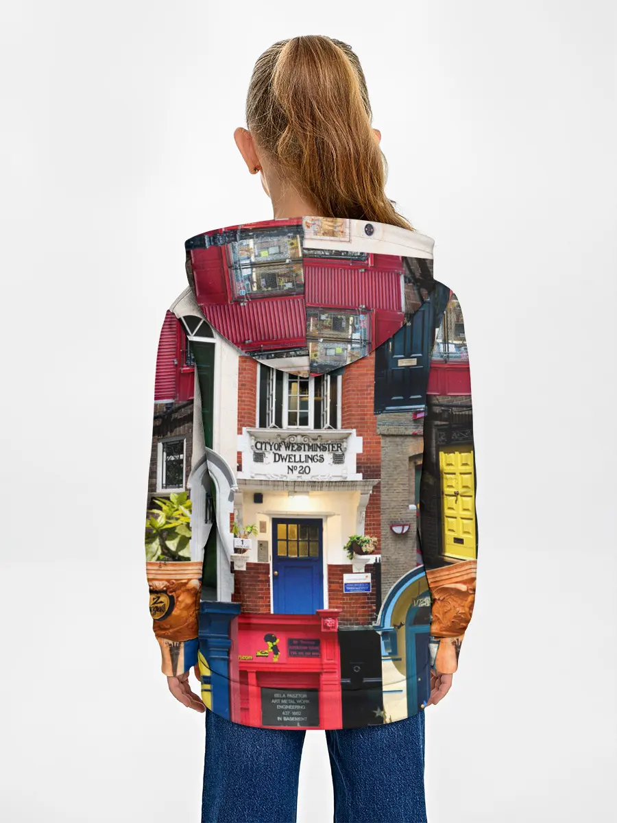 Детское худи / London doors цифровой коллаж