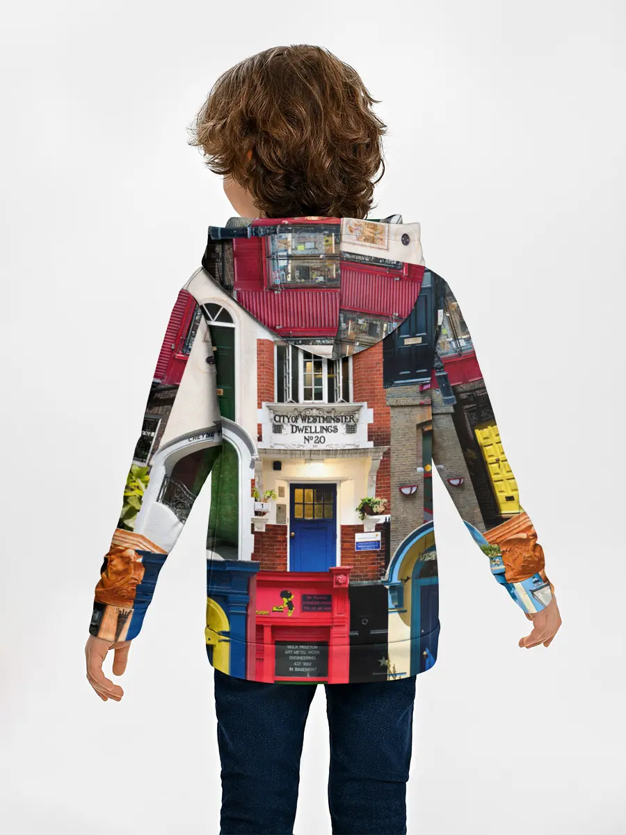 Детское худи / London doors цифровой коллаж