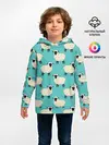 Детское худи / Овечки паттерн на бирюзовом