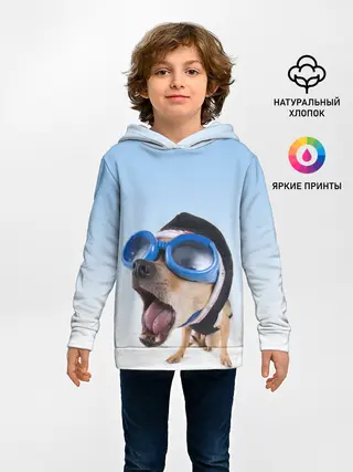 Детское худи / собака в очках