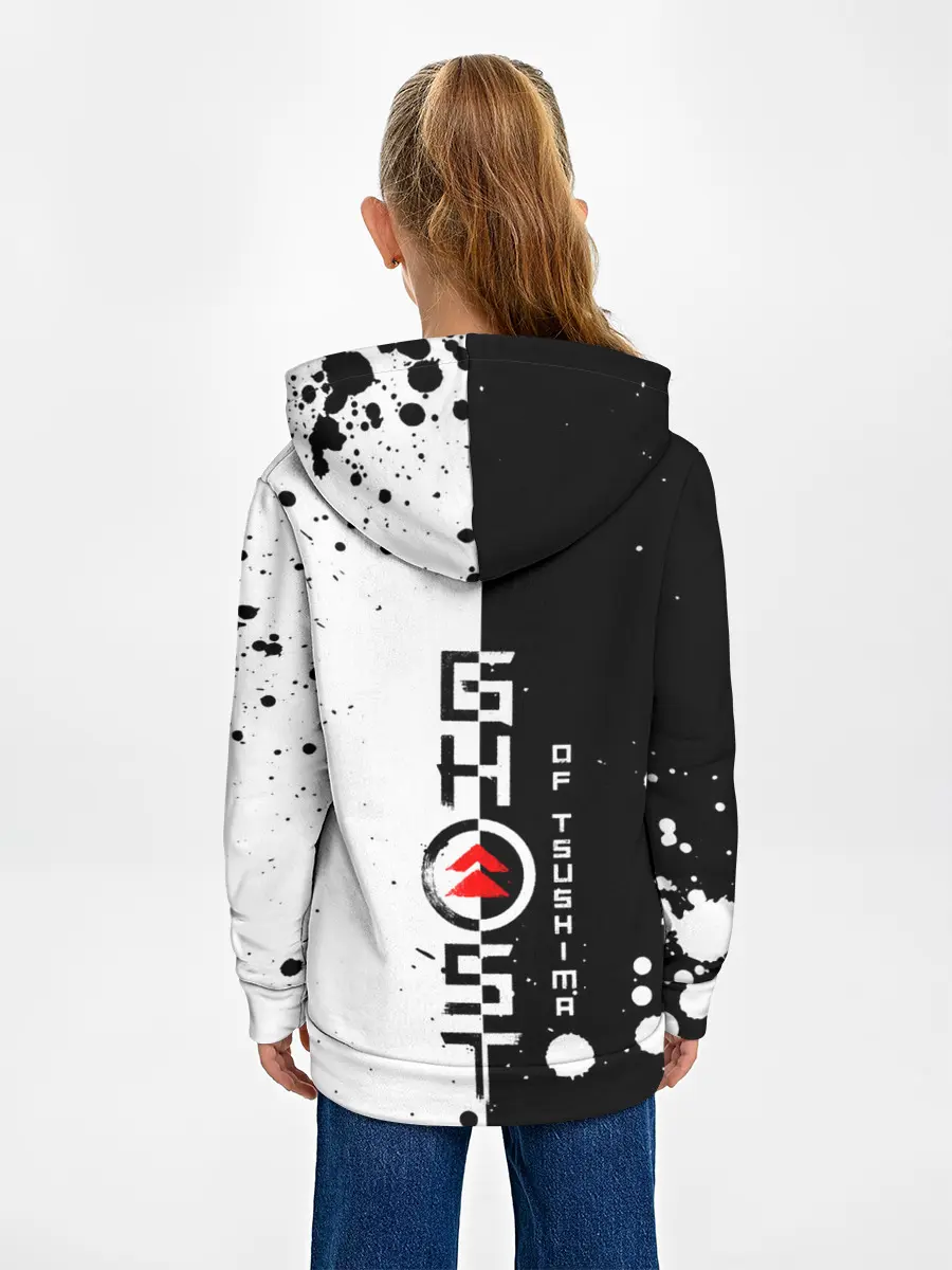 Детское худи / Самурай | ЧБ | Лого