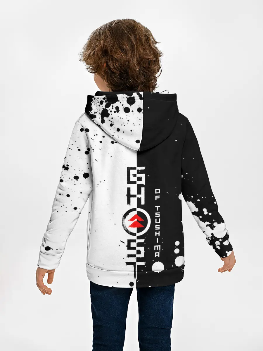 Детское худи / Самурай | ЧБ | Лого