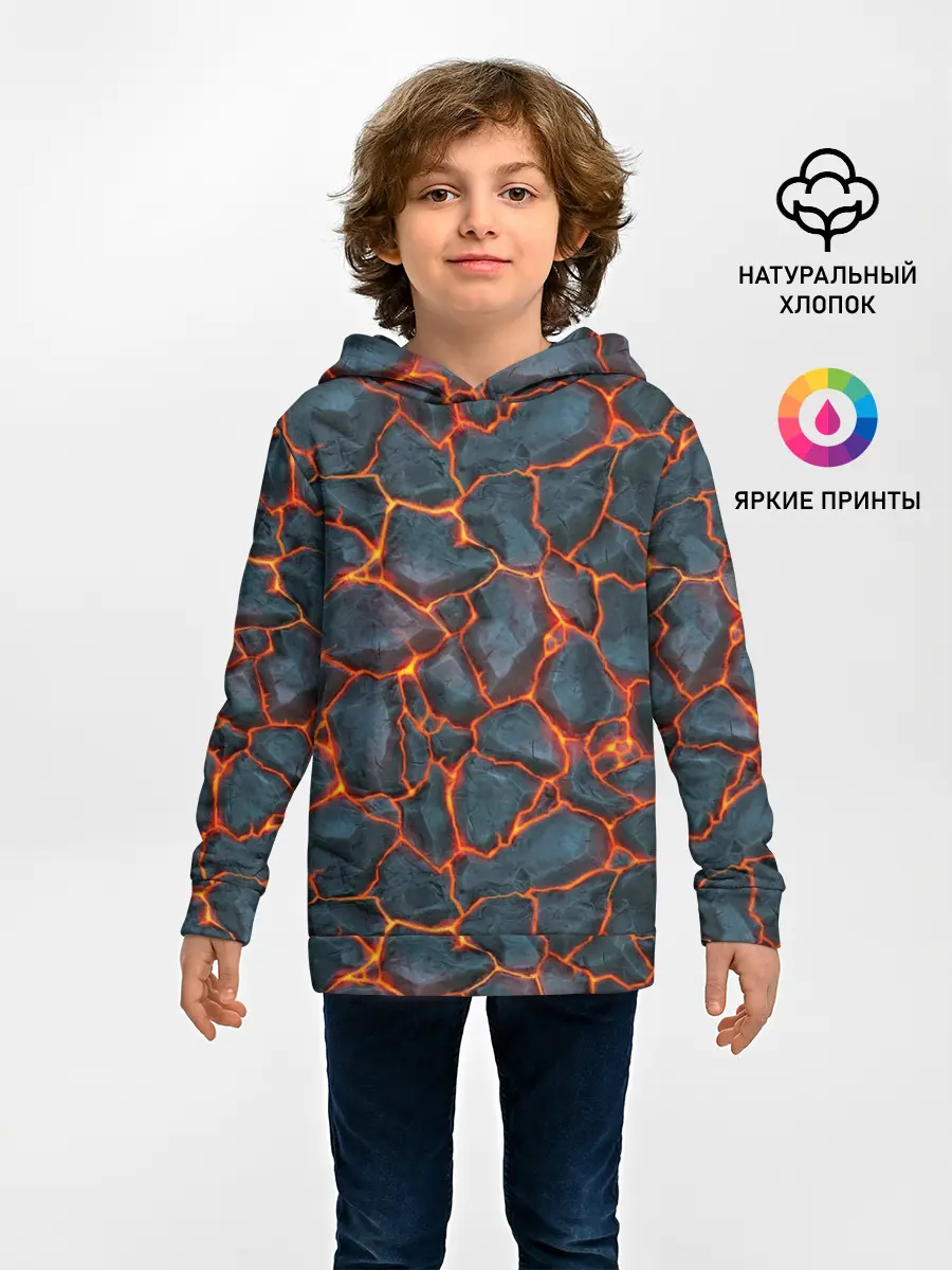 Детское худи / неоновая магма