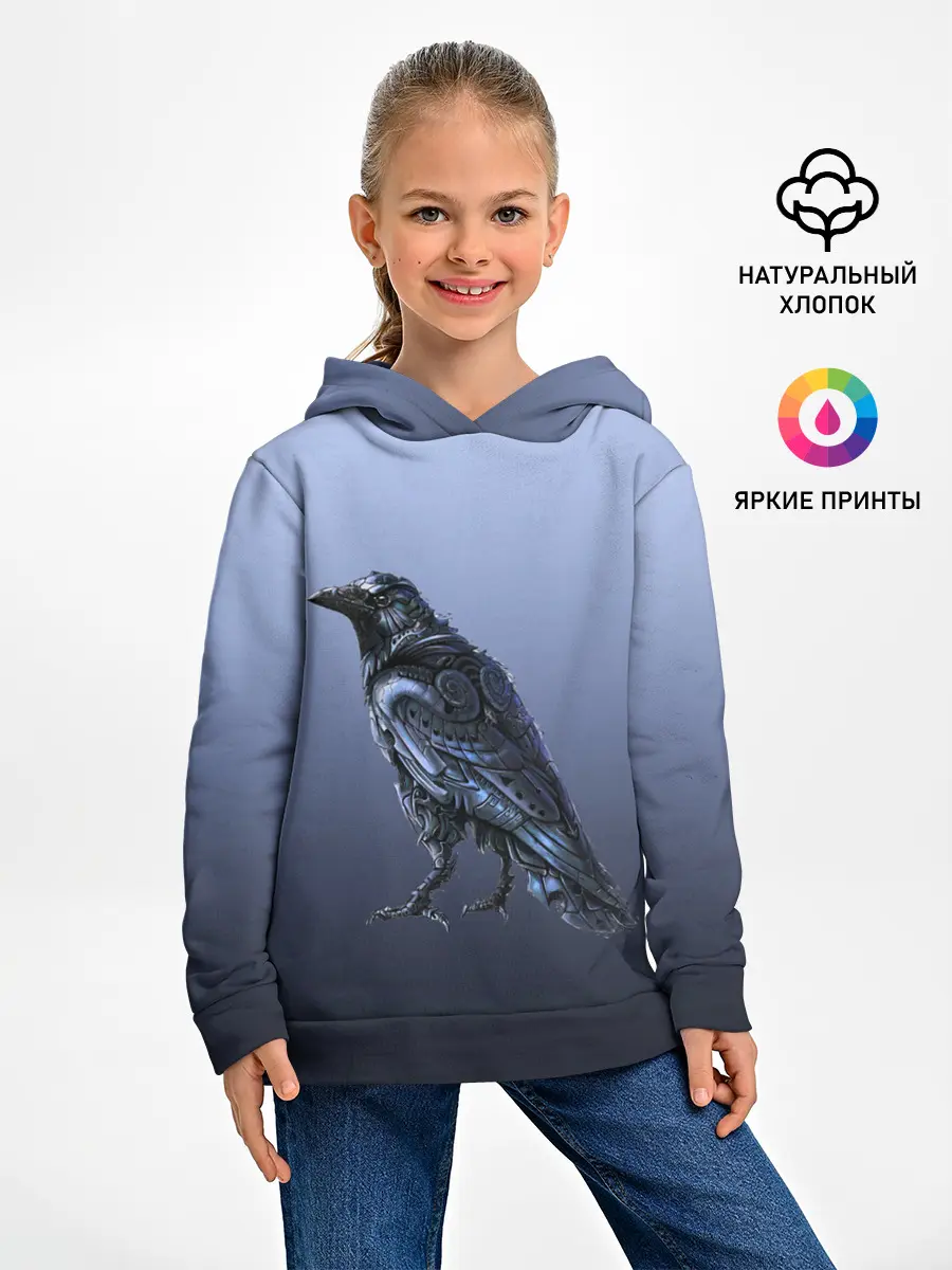 Детское худи / футуристический ворон