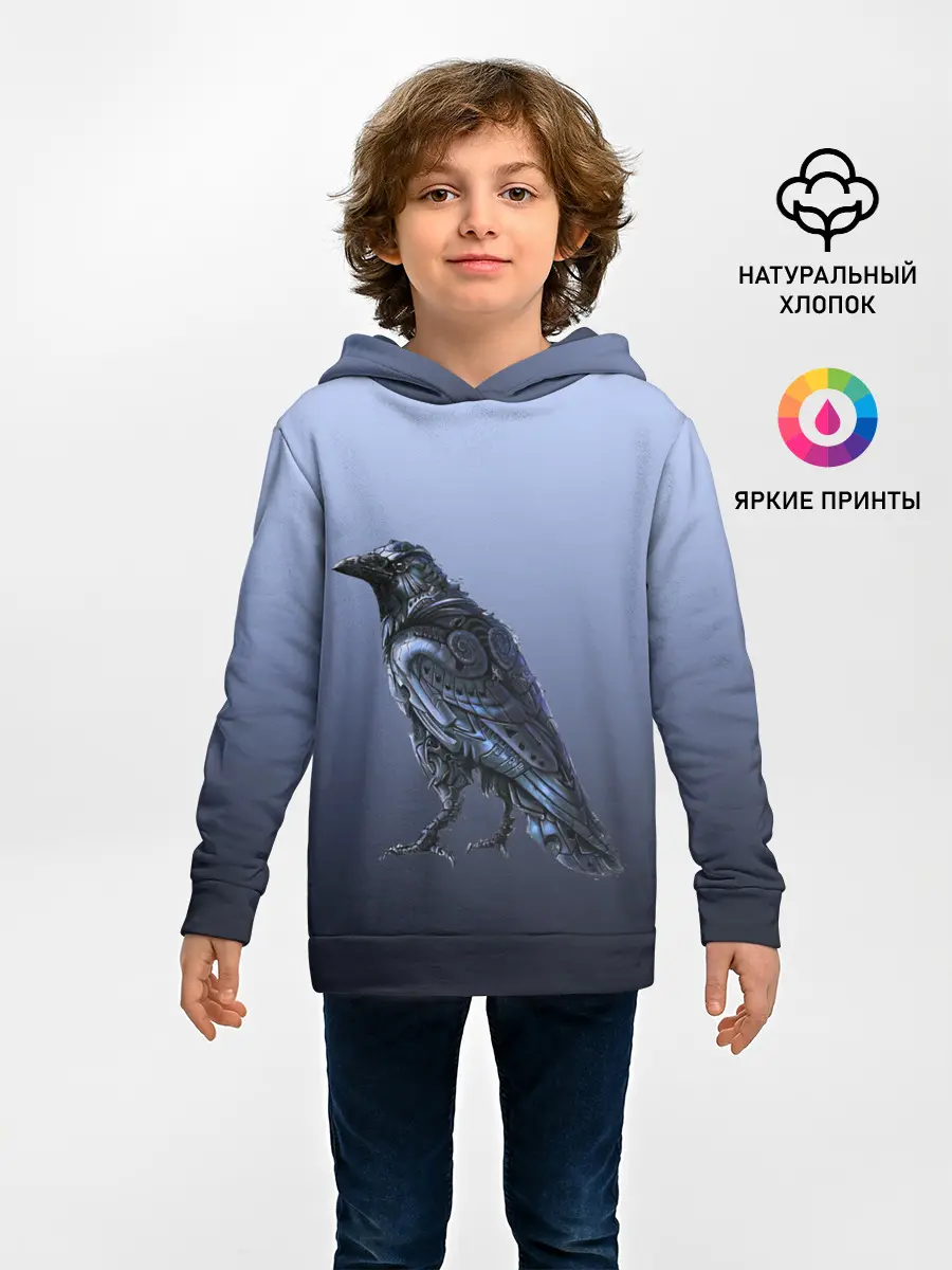 Детское худи / футуристический ворон
