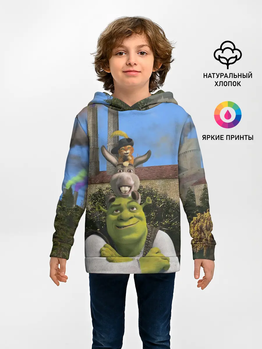 Детское худи / Шрек, Кот и Осёл