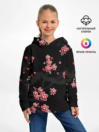 Детское худи / САКУРА ЦВЕТЁТ И БЛАГАУХАЕТ