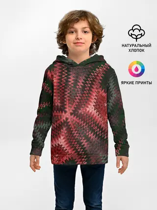 Детское худи / Серо-коричневый узор