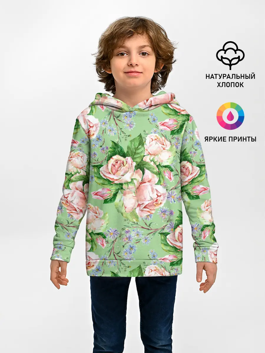 Детское худи / Розы и васильки