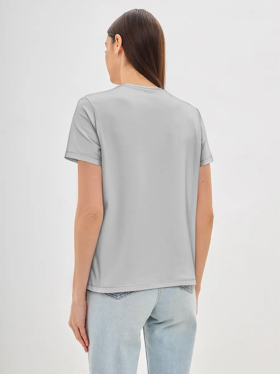 Женская базовая футболка / Cat and Robot