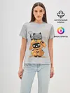 Женская базовая футболка / Cat and Robot