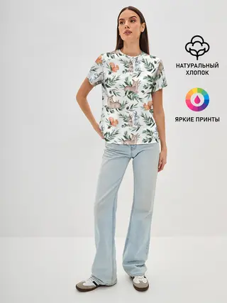 Женская базовая футболка / Лесные животные
