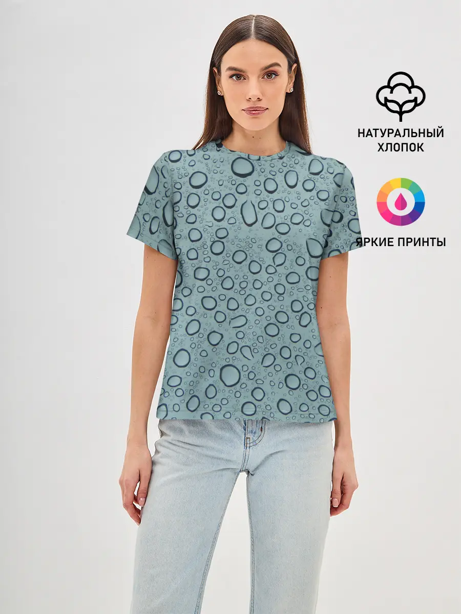 Женская базовая футболка / Капли.
