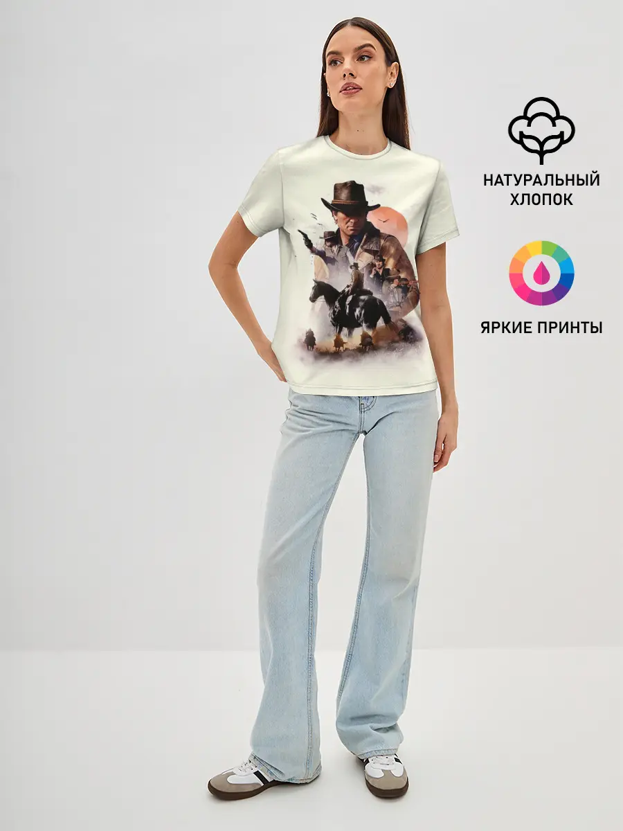 Женская базовая футболка / red dead redemption 2 Art