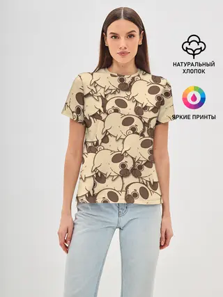 Женская базовая футболка / мопс