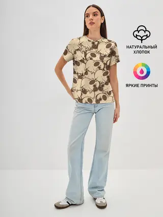 Женская базовая футболка / мопс