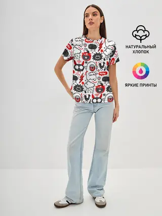 Женская базовая футболка / Pop art