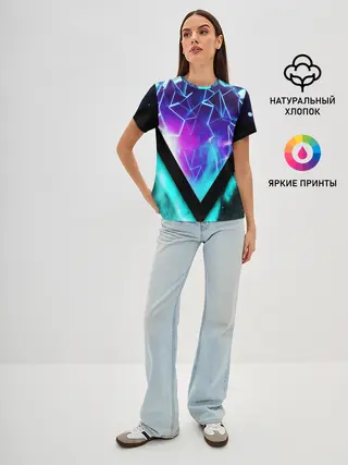 Женская базовая футболка / NEON GEOMETRY