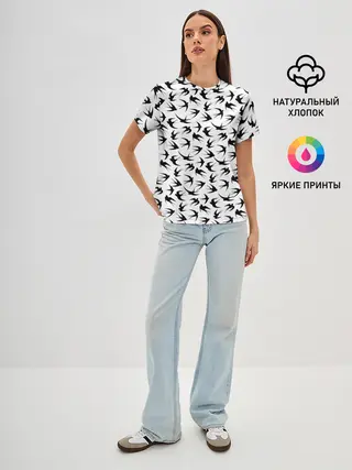 Женская базовая футболка / Ласточки