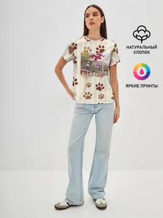 Женская базовая футболка / Свободу фурри