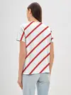 Женская базовая футболка / Полосы красные на белом